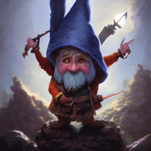 Prompt: an old gnome wizard, by justin gerard and greg rutkowski, digital art, realistic painting, dnd, character design, trending on artstation