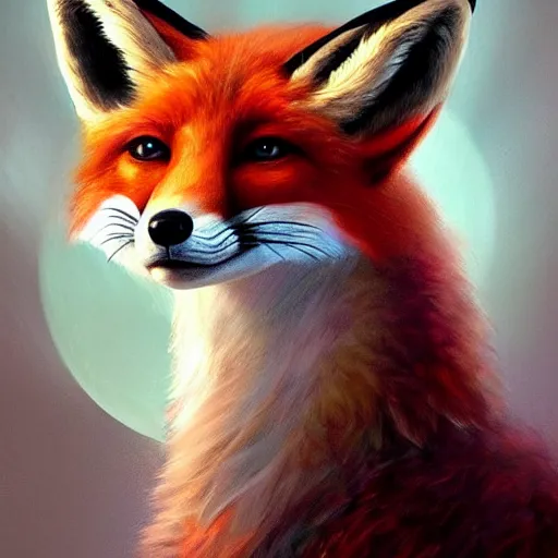 Image similar to portrait of a fox wearing a tiara, wreath flowers, fantasy art, d & d, trending on artstation, beautiful art, intricate, elegant, highly detailed, digital painting, concept art, smooth, sharp focus, illustration