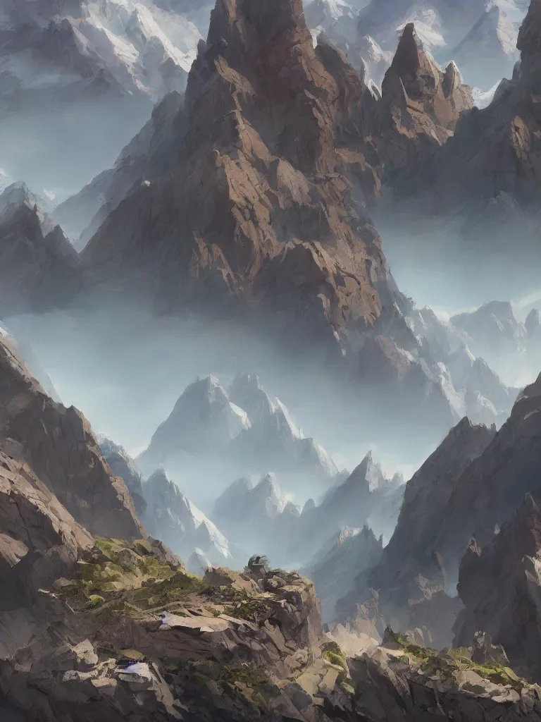 Image similar to moving mountains by disney concept artists, blunt borders, rule of thirds