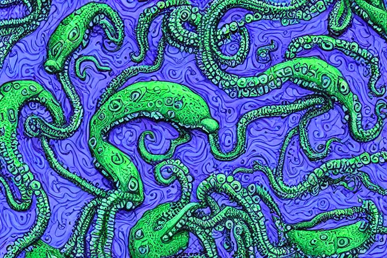 Prompt: lovecraftian eldritch limes by harry pack. 8 k intricate details hypermaximalist 2 d