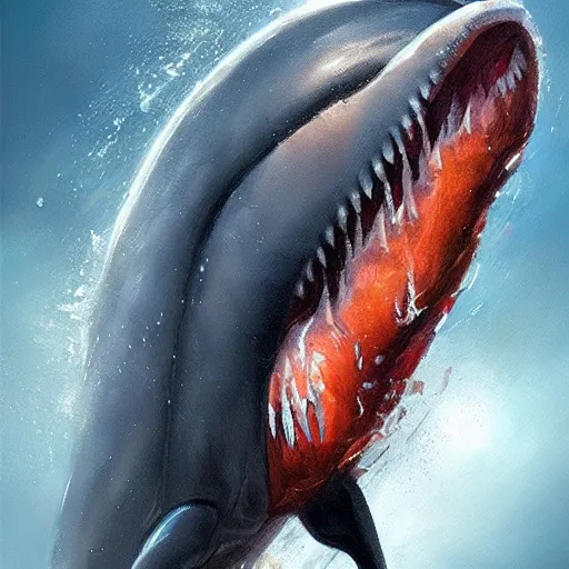 Prompt: concept art by jama jurabaev, brush stroke, cyborg dolphin, trending on artstation, high quality, extremely detailed