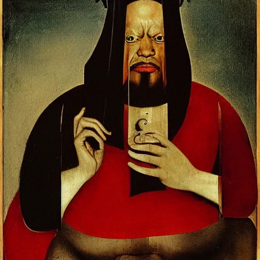 Image similar to charles mingus by hieronymus bosch