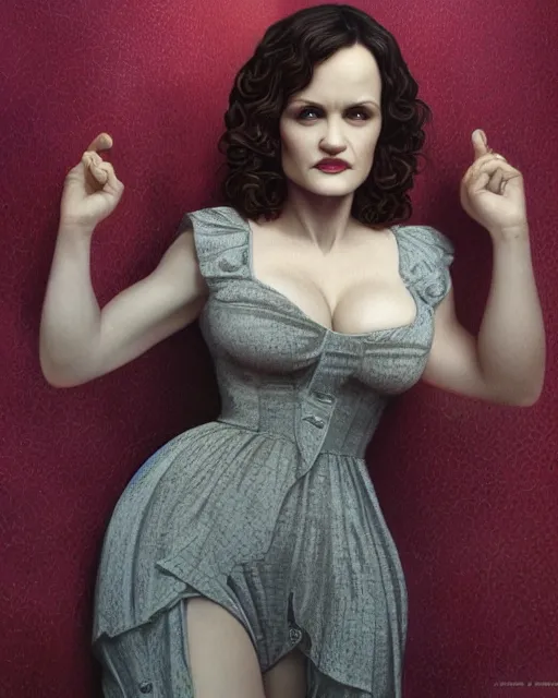 Image similar to highly detailed picture of carla gugino by mark ryden, hyperrealistic 3 d render, octane render, dynamic lighting