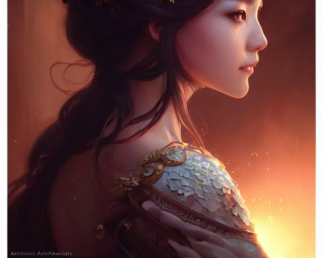 Image similar to photography of susan luo, deep focus, d & d, fantasy, intricate, elegant, highly detailed, digital painting, artstation, concept art, matte, sharp focus, illustration, hearthstone, art by artgerm and greg rutkowski and alphonse mucha