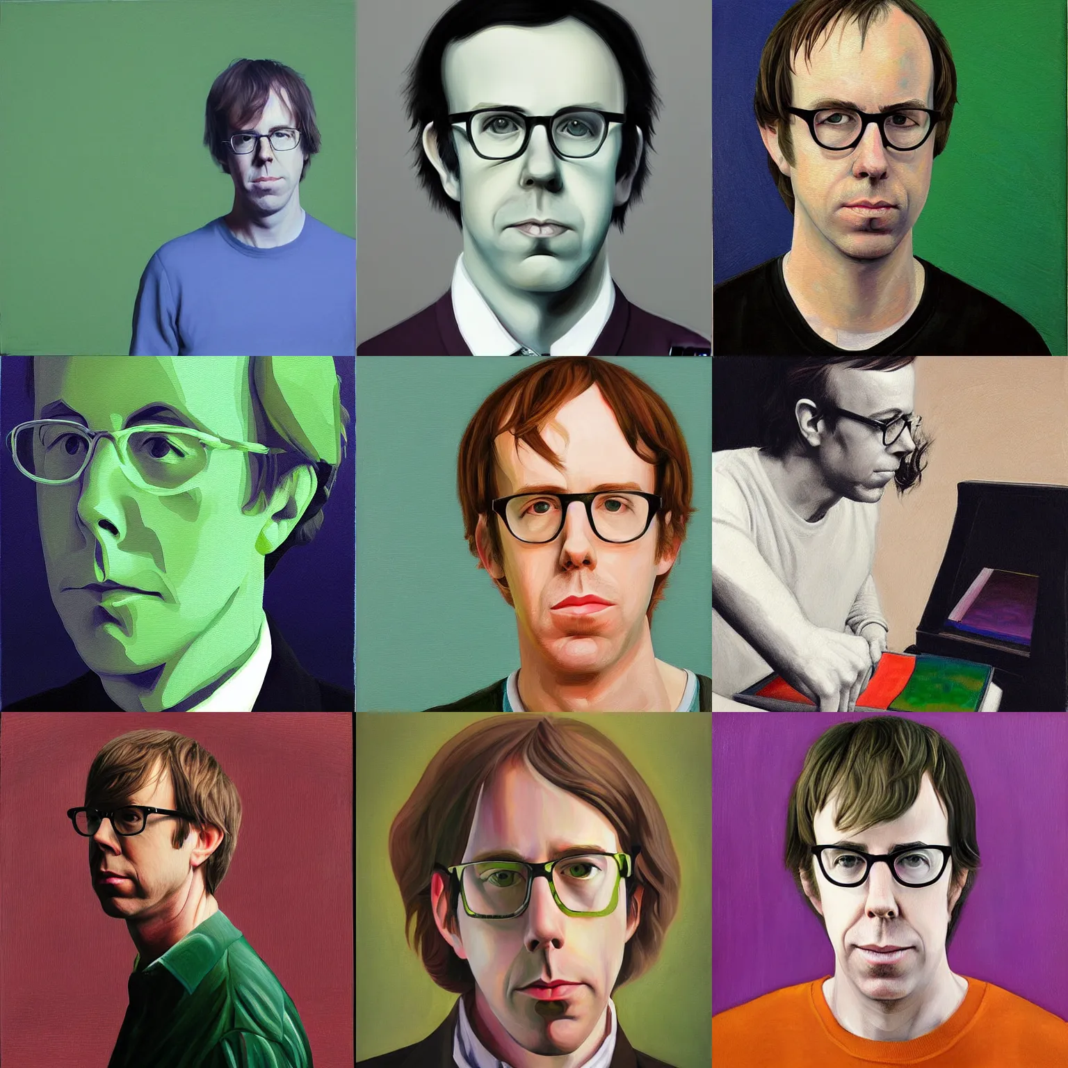 Prompt: ben folds portrait, painting by tomma abts