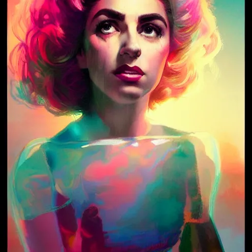 Image similar to portrait of a beautiful marina diamandis electra heart, volume lighting, concept art, by greg rutkowski!!, colorful, xray melting colors!!