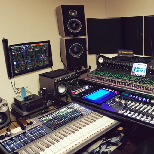 Image similar to 8bit recording studio.