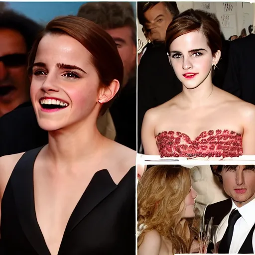 Image similar to emma watson couch and tom cruise screaming