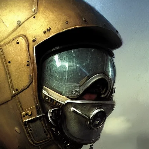 Image similar to a digital painting of a pilot helmet of the ghost of kiev, hyper realistic, very detailed, in the style of greg rutkowski