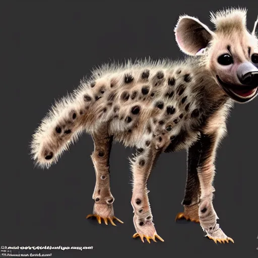 Prompt: cute baby robot hyena, small, highly detailed concept art