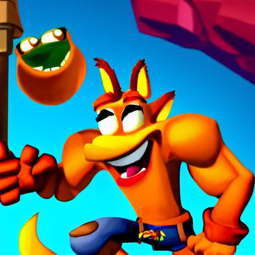 Prompt: crash bandicoot with a big veiny hard - on