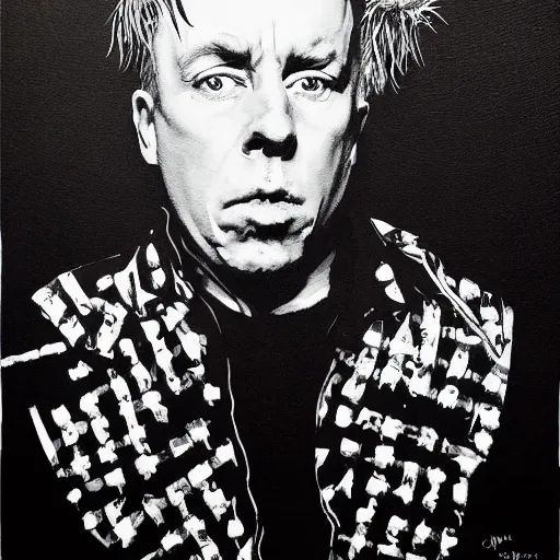 Prompt: Johnny Rotten punk art