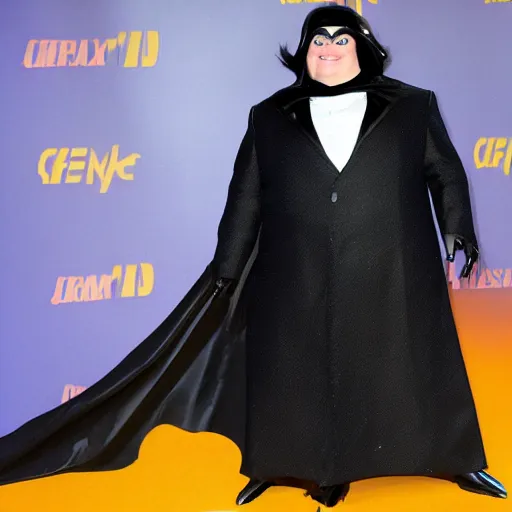 Image similar to Rosie O'Donnell as the penguin from batman