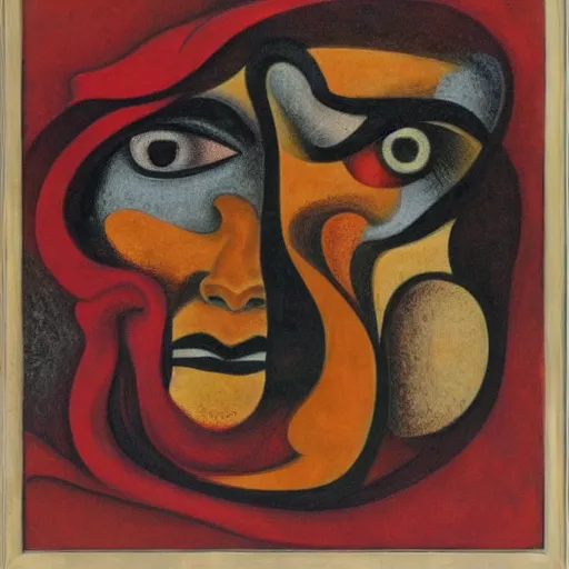 Image similar to floral face portrait by leonetto cappiello and wojciech siudmak and ernst fuchs, anni albers, oil on canvas