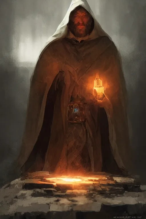 Image similar to hermit in a cloak, digital art, magic the gathering, mtg, by greg rutkowski, trending on artstation