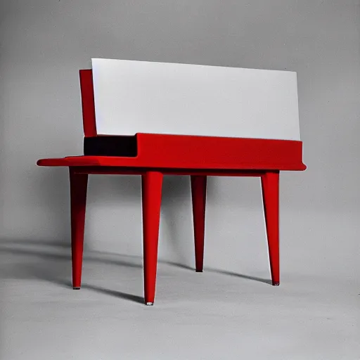 Prompt: A 1960s shot of minimalist, abstract furniture, sales catalog product photography, studio lighting, Velvia 100