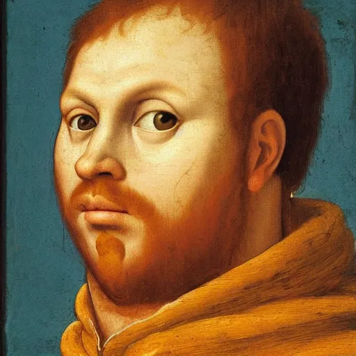 Prompt: a renaissance style portrait painting of Garfield