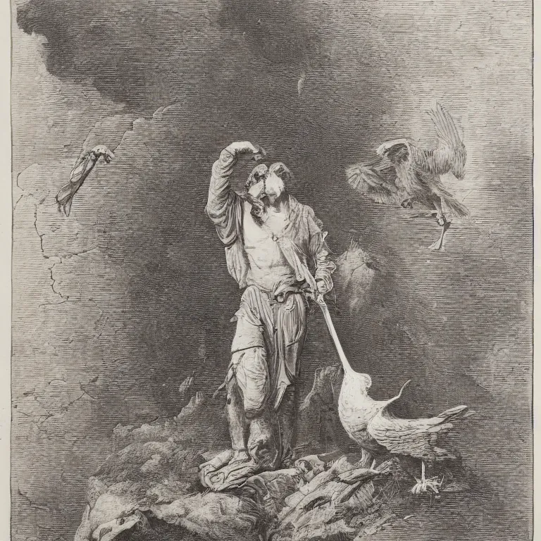 Image similar to Artwork based on the following William Blakes verses: 'Does the Eagle know what is in the pit? Or wilt thou go ask the Mole: Can wisdom be put in a silver rod? Or Love in a golden bowl?'