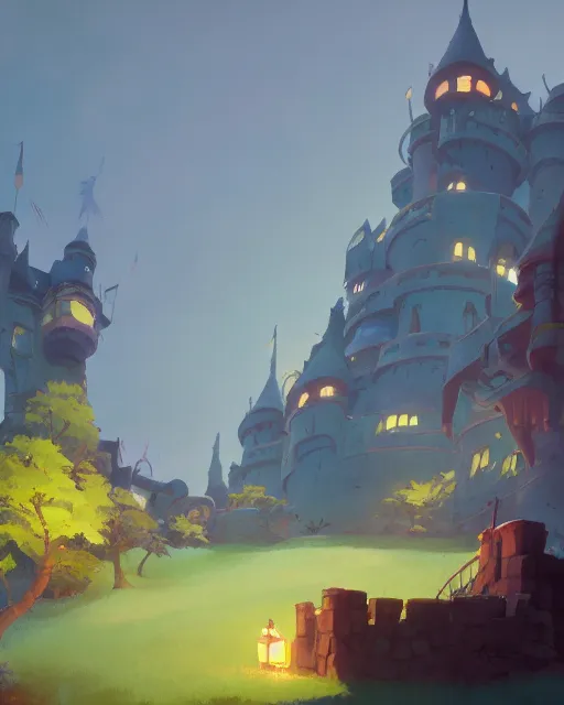 Image similar to fantasy castle, cory loftis, james gilleard, atey ghailan, makoto shinkai, goro fujita, studio ghibli, rim light, exquisite lighting, clear focus, very coherent, plain background, soft painting