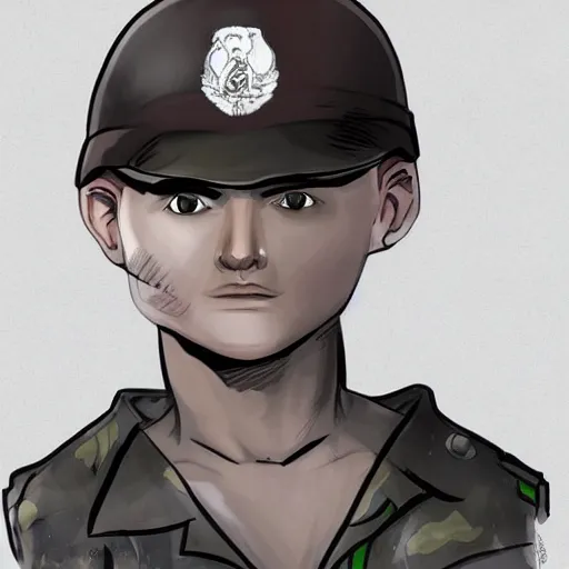 Prompt: a WW3 soldier drawn by Shadbase