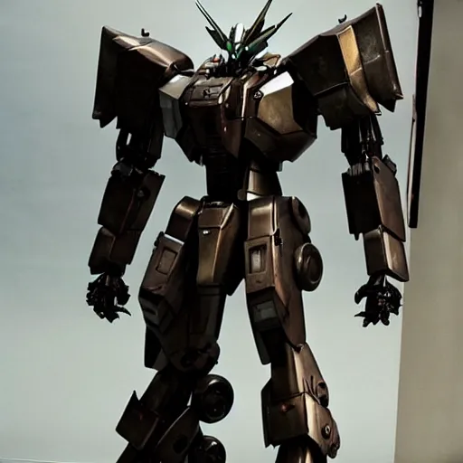 Image similar to cinematic still in real steel movie and westworld and pacific rim movie, one full body ornate humanoid gundam armored core mech by fujioka kenki and by mamoru nagano