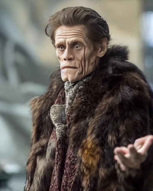 Image similar to William Dafoe in the role of aria stark