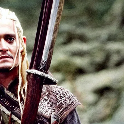 Prompt: A still of Johnny Depp as Legolas in Lord of the Rings (2001)