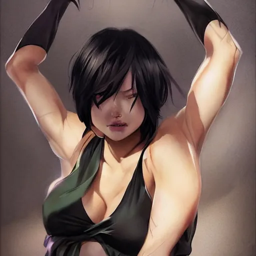 Prompt: cassandra cain wearing a halter top!!! laying in bed!!!, giggling, beautiful face!!!!, 2 7 years old, cg animation, lifelike, animated, realistic, by artgerm, greg rutkowski, 3 d