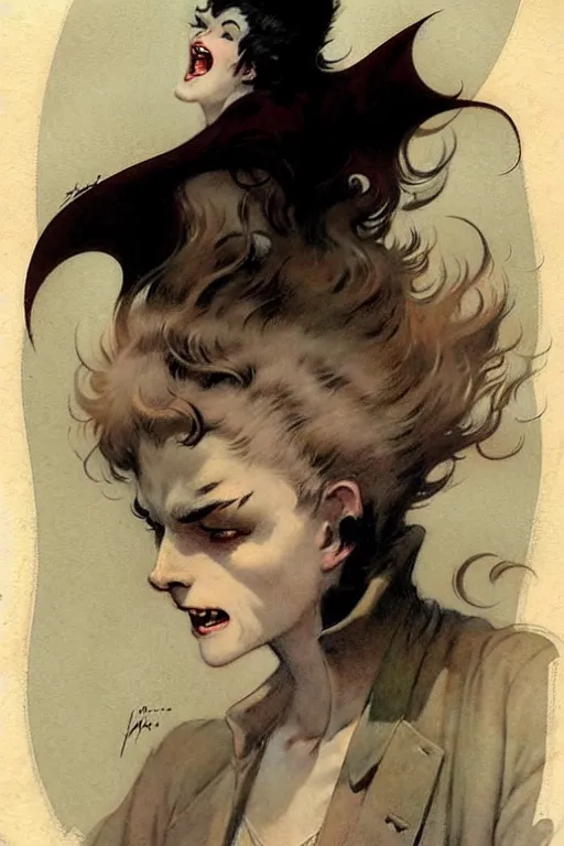 Image similar to (((((1950s vampire cover art . muted colors.))))) by Jean-Baptiste Monge !!!!!!!!!!!!!!!!!!!!!!!!!!!