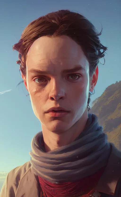 Image similar to highly detailed portrait of stal 8 n in gta v, stephen bliss, unreal engine, fantasy art by greg rutkowski, loish, rhads, ferdinand knab, makoto shinkai and lois van baarle, ilya kuvshinov, rossdraws, tom bagshaw, global illumination, radiant light, detailed and intricate environment