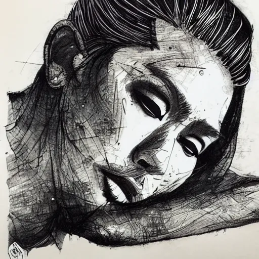 Image similar to koji morimoto, ink drawing, pinterest