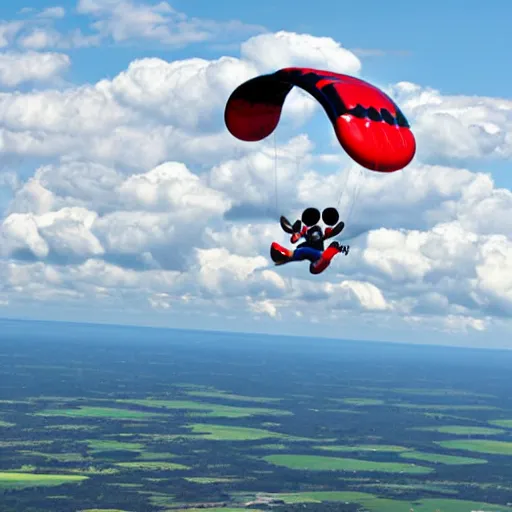 Image similar to mickey mouse skydiving