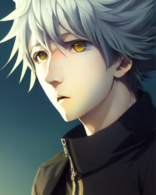 Image similar to extremely attractive soft feminine male anime character screenshot, nagito komaeda, anime, intricate, sharp focus, illustration, highly detailed, digital painting, cell shaded, concept art, matte, art by ilya kuvshinov and kyoto animation and wlop, ruan jia and greg rutkowski, studio quality, masterpiece