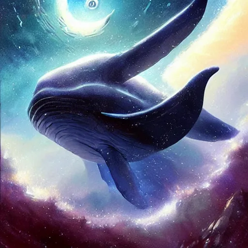 Prompt: space magical whale having multiple eyes, eyes!, eyes!, eyes!, eyes!, eyes!, eyes, galaxy whale, epic fantasy style art, galaxy theme, by Greg Rutkowski, hearthstone style art, 99% artistic