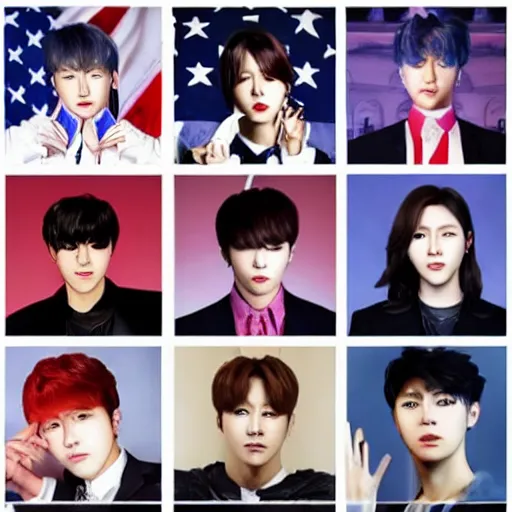 Image similar to us senators as a k - pop group, photography