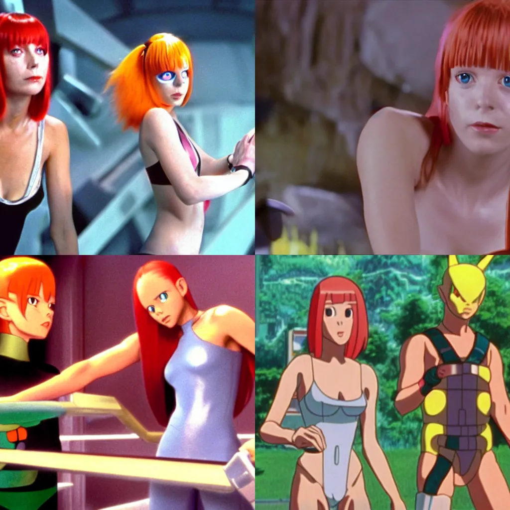 Prompt: a still movie still from Leeloo (the fifth element) in Pokémon