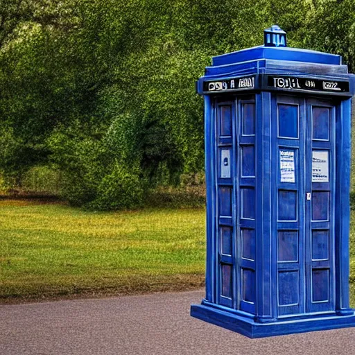 Image similar to the Tardis from Dr.Who crashing in the DeLorean from back to the future in a time tunnel 8k hyperdetailed photorealism