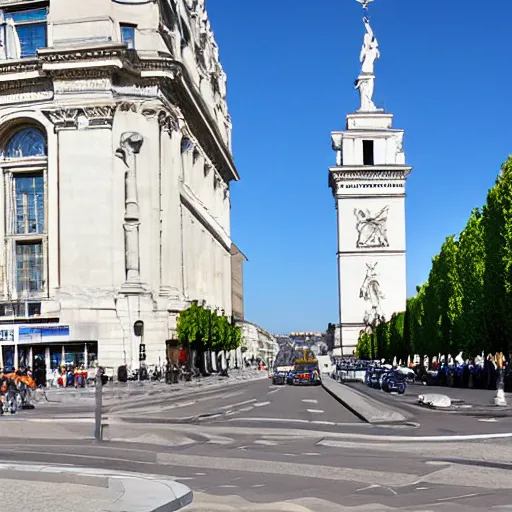 Prompt: le banque du pape Champs Elysees