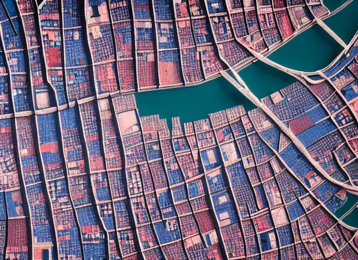 Prompt: satellite photograph of a city, houses painted as the portrait of a young woman between the ages of 2 0 - 2 5 years, fine art, sharp focus, good lighting, trending on artstation, trending on tiktok, smooth drawing, elegant, authoritative, without anomalies.