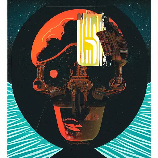 Prompt: science fiction album cover design by Seth McMahon