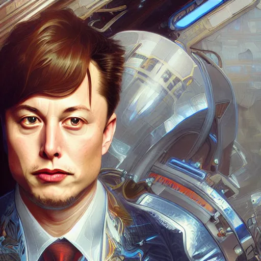 Image similar to ultra realistic illustration, elon musk as young anime, intricate, elegant, highly detailed, digital painting, artstation, concept art, smooth, sharp focus, illustration, art by artgerm and greg rutkowski and alphonse mucha