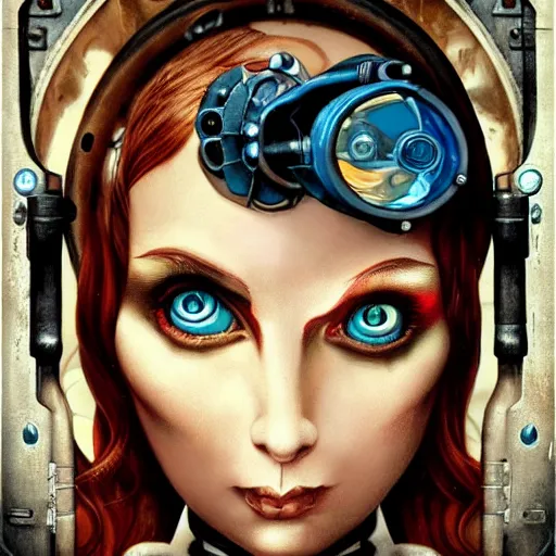 Image similar to Underwater Steampunk Bioshock portrait, Pixar style, by Tristan Eaton Stanley Artgerm and Tom Bagshaw.