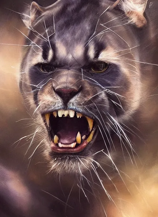 Image similar to photo of a gorgeous Beautiful face Portrait of twenty panthers in the wild attacking the air. Thunders, magic, power. face painting, powerful magic panthers in the style of stefan kostic, wild, realistic, sharp focus, 8k high definition, insanely detailed, intricate, elegant, art by stanley lau and artgerm