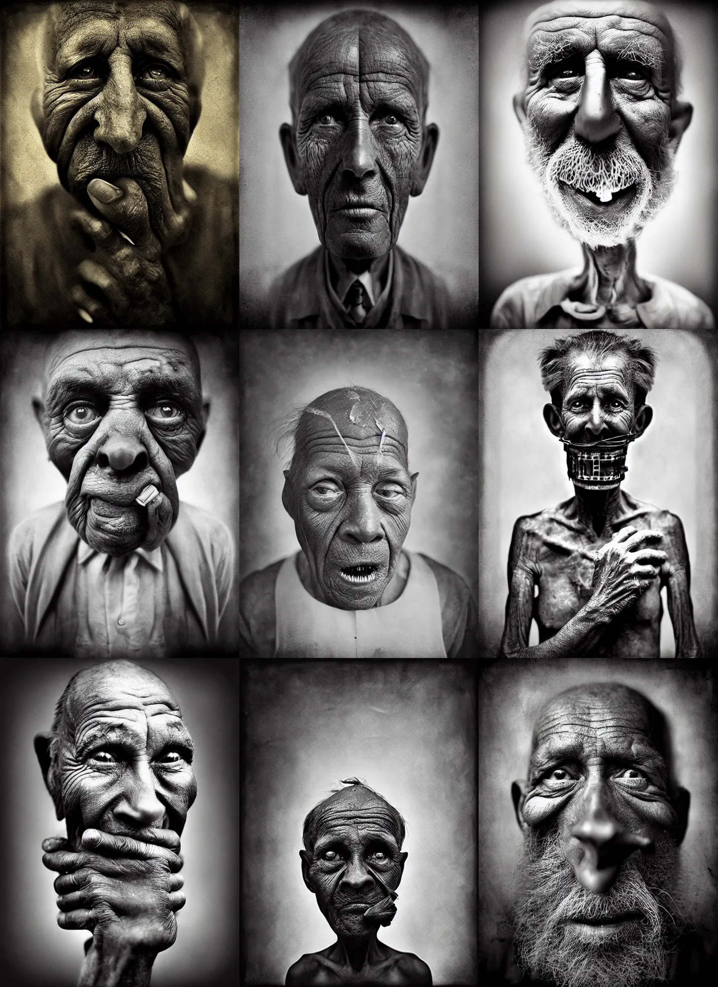 Image similar to anthropomorphic mangle by lee jeffries, gelatin silver process