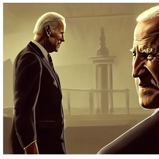 Image similar to joe biden crying, dramatic lighting, cinematic, establishing shot, extremly high detail, photorealistic, cinematic lighting, artstation, style by James Gurney