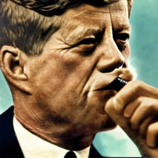 Image similar to jfk smoking the fattest blunt ever,