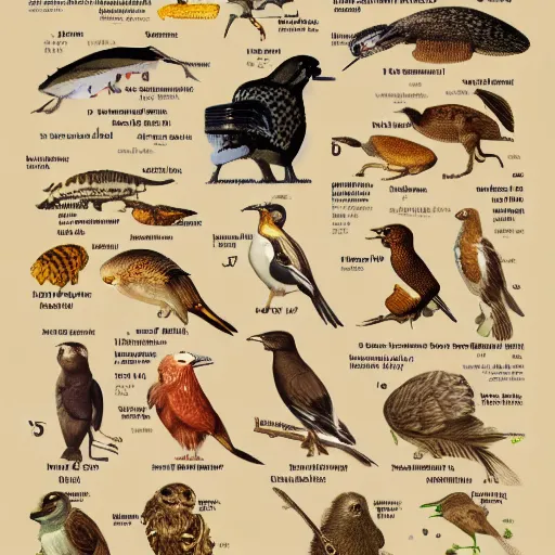 Prompt: an illustrated field guide to different electric toasters showing examples of males and females of each species, biological illustrations, art by john james audubon robert stebbins and terryl whitlatch and david sibley and charles darwin, highly detailed, intricately detailed, 8 k, trending on artstation