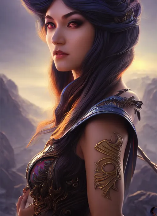 Image similar to photo of a gorgeous young sorceress in the style of stefan kostic, realistic, sharp focus, 8k high definition, insanely detailed, intricate, elegant, art by stanley lau and artgerm, sigma 85mm art