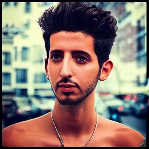 Image similar to “a realistic detailed photo of a guy who is an attractive humanoid who is half robot and half humanoid, who is a male android, singer Sebastian Yatra, shiny skin, posing like a statue, blank stare”