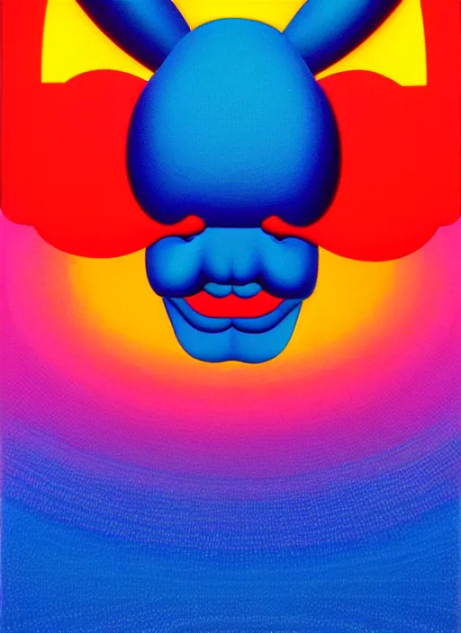 Image similar to devil sculpture by shusei nagaoka, kaws, david rudnick, airbrush on canvas, pastell colours, cell shaded, 8 k